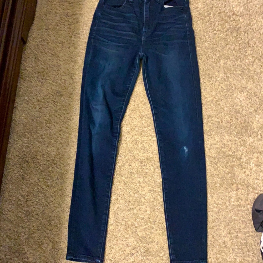 Dark wash skinny jeans